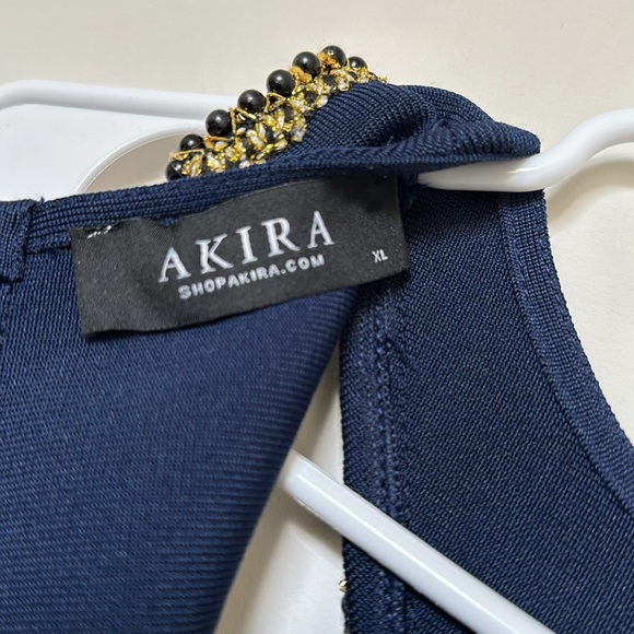 Navy Blue Akira dress with beaded and gold details - Picture 5 of 6